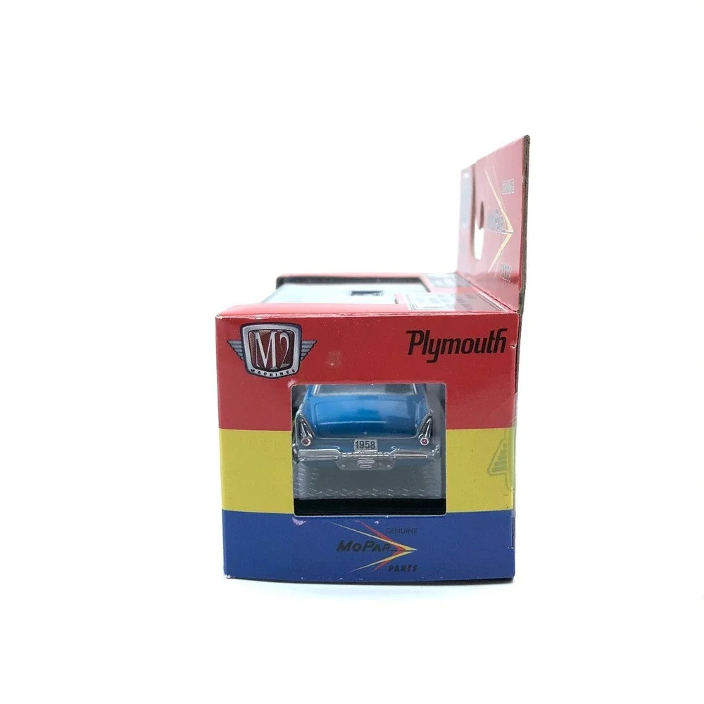 M2 Machines 1958 '58 Plymouth Belvedere Car Blue Mopar Parts Diecast 1/64 Scale‎